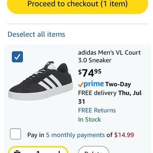 adidas Men's Black and White Athletic Sneakers
